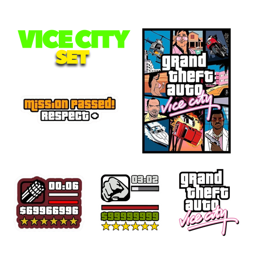 Vice City Sticker Set | Premium Sticker Paper | Customized Sticker BD