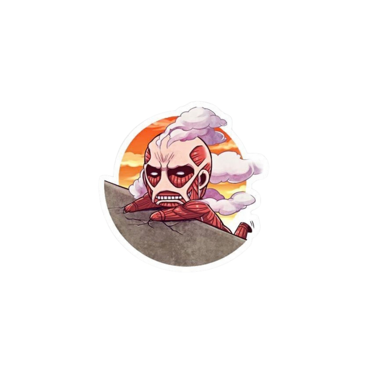 Chibi Colossal Titan Wall Peek Sticker | Attack on Titan | Anime Sticker