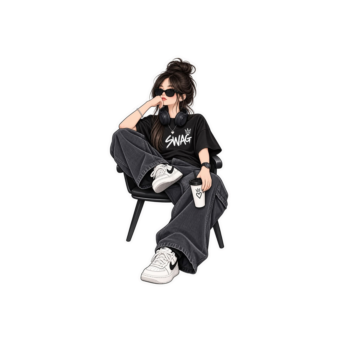 Swag Girl Sunglasses Sticker | Attitude Sticker | Customized Sticker BD