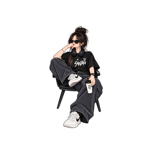 Swag Girl Sunglasses Sticker | Attitude Sticker | Customized Sticker BD