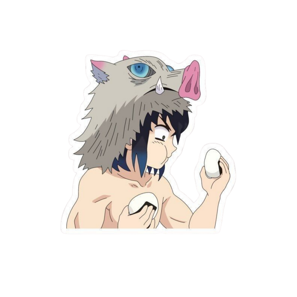 Inosuke Hashibira Sticker | Egg Curious Face | Demon Slayer