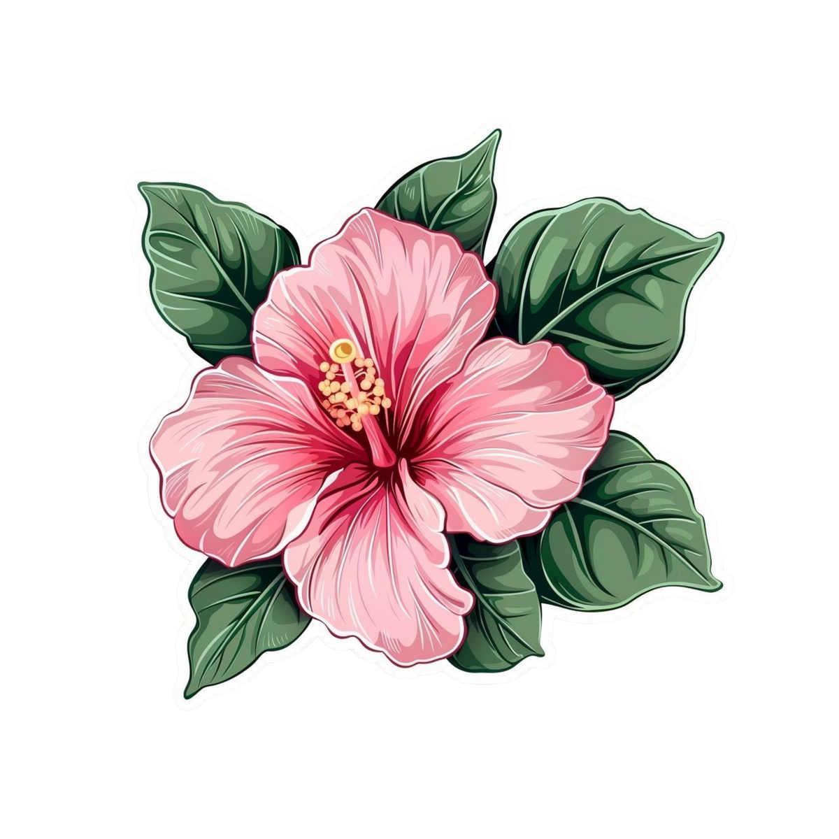Pink Caladium Plant Sticker | Variegated Leaf BD