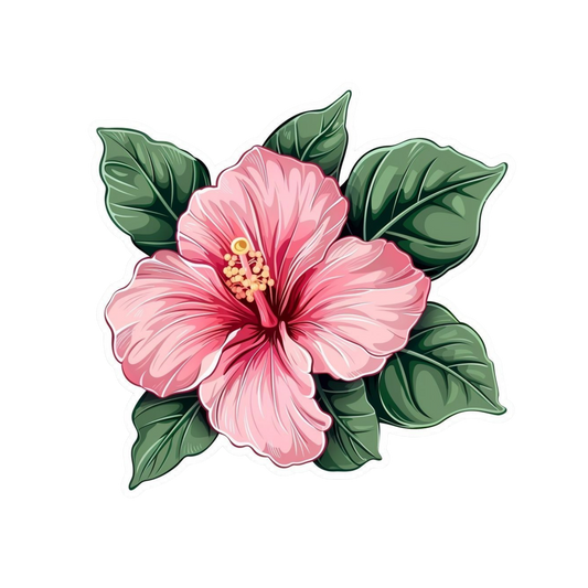 Pink Caladium Plant Sticker | Variegated Leaf BD
