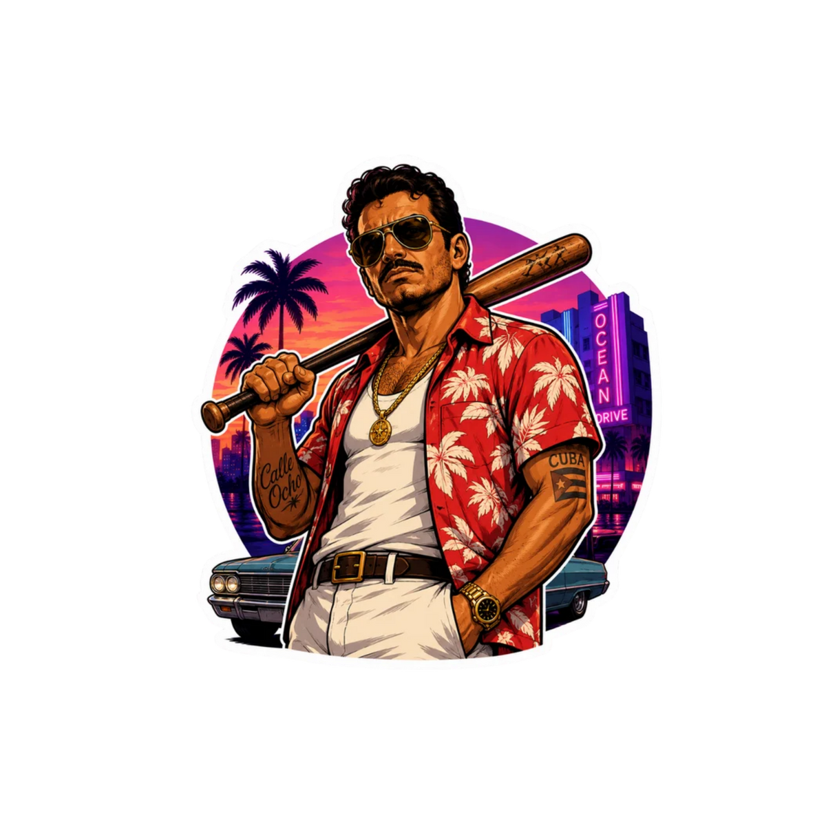 Vice City Sticker 28 | Premium Paper | Customized Sticker BD