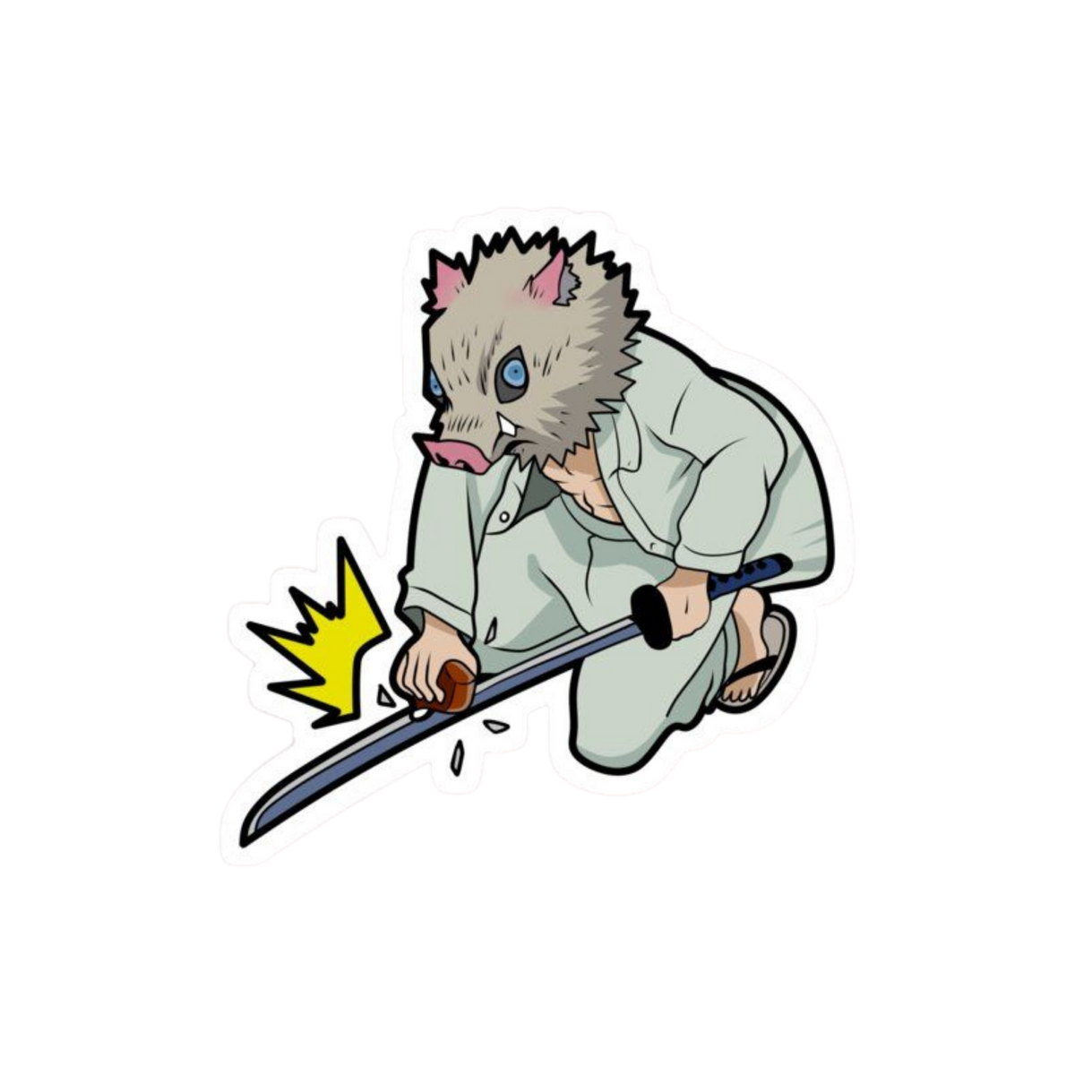 Inosuke Hashibira Sticker | Sword Grinding Meme | Demon Slayer
