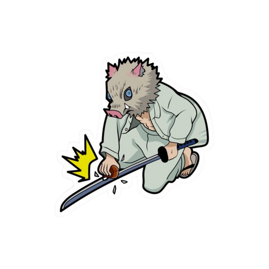 Inosuke Hashibira Sticker | Sword Grinding Meme | Demon Slayer