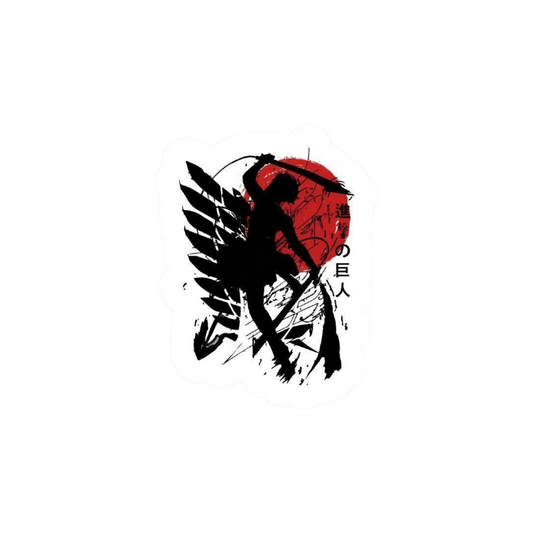 Scout Ink Brush Red Sun Sticker | Attack on Titan | Anime Sticker
