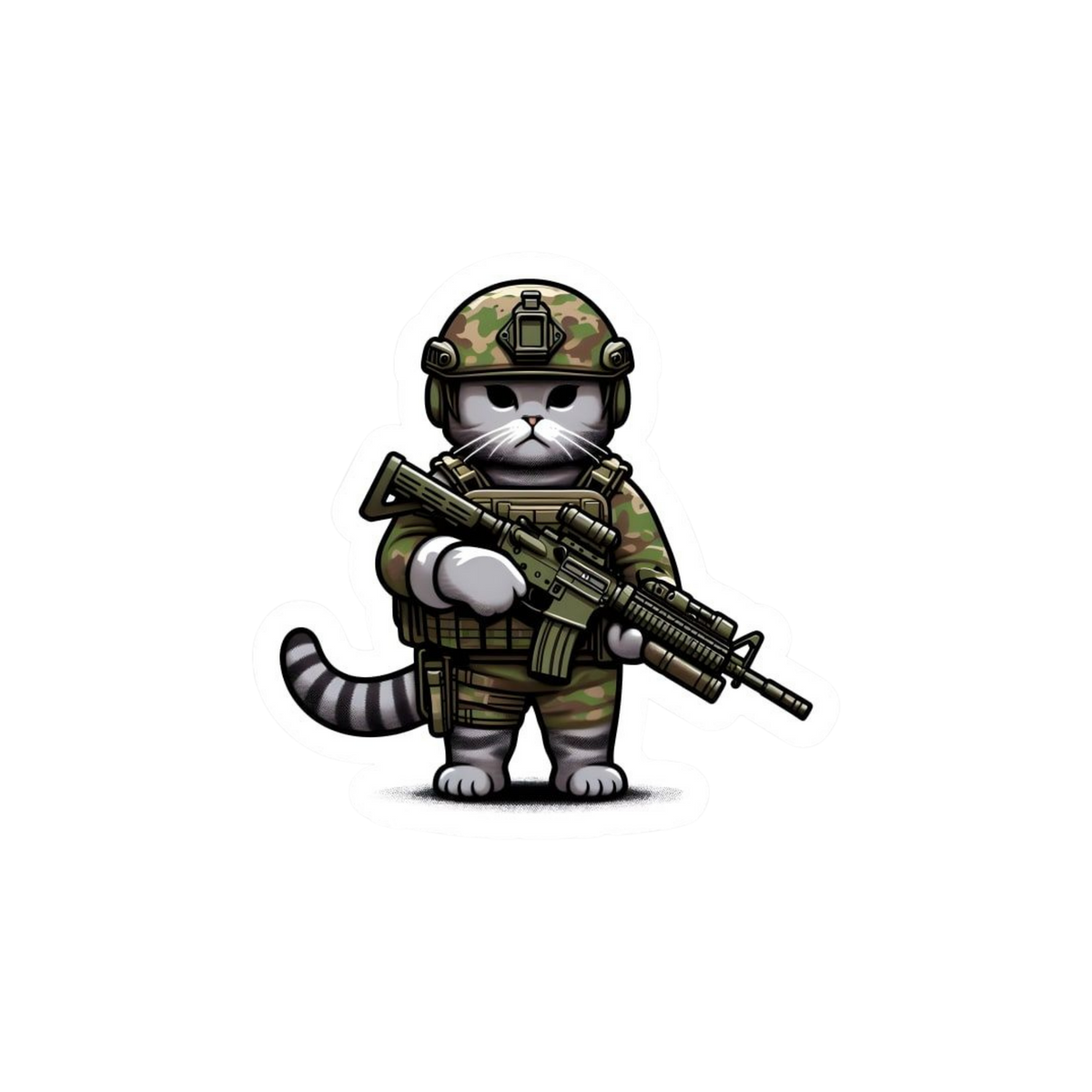 Military Cat Sticker | Customized Sticker BD