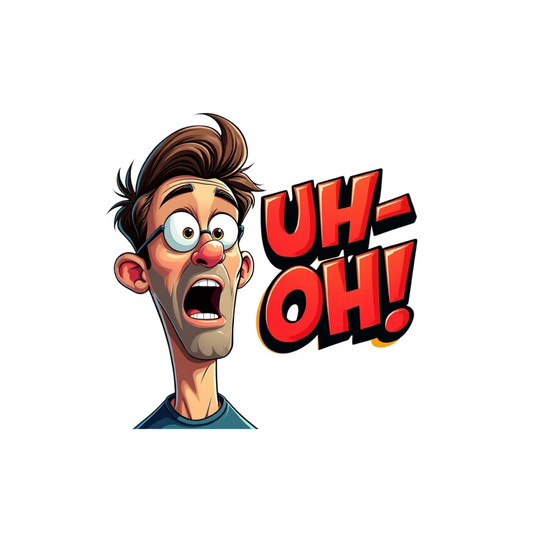 UH-OH! Funny Cartoon | Attitude Sticker | Customized Sticker BD