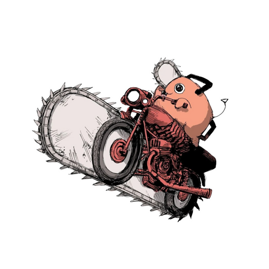 Pochita Motorcycle Sticker | Chainsaw Man Anime Sticker | Customized Sticker BD