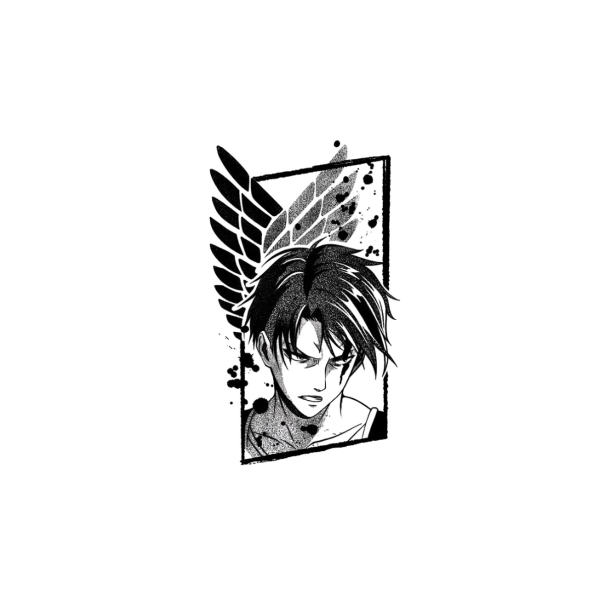 Levi Sketch Frame Wings Sticker | Attack on Titan | Anime Sticker