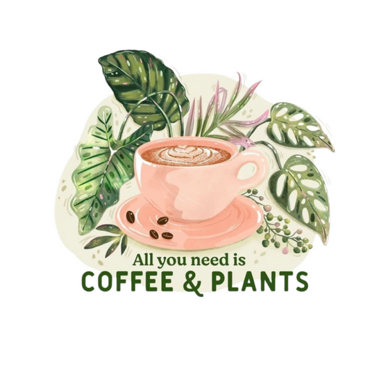 Coffee & Plants Sticker | Cute Plant Lover Sticker BD