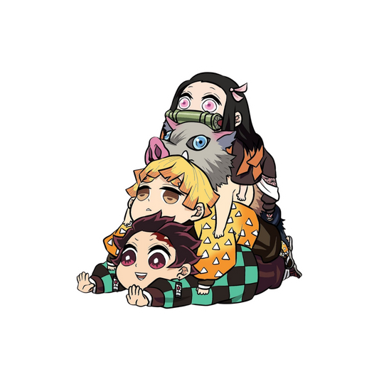 Chibi Pile Up | Tanjiro Zenitsu Inosuke Nezuko | Demon Slayer