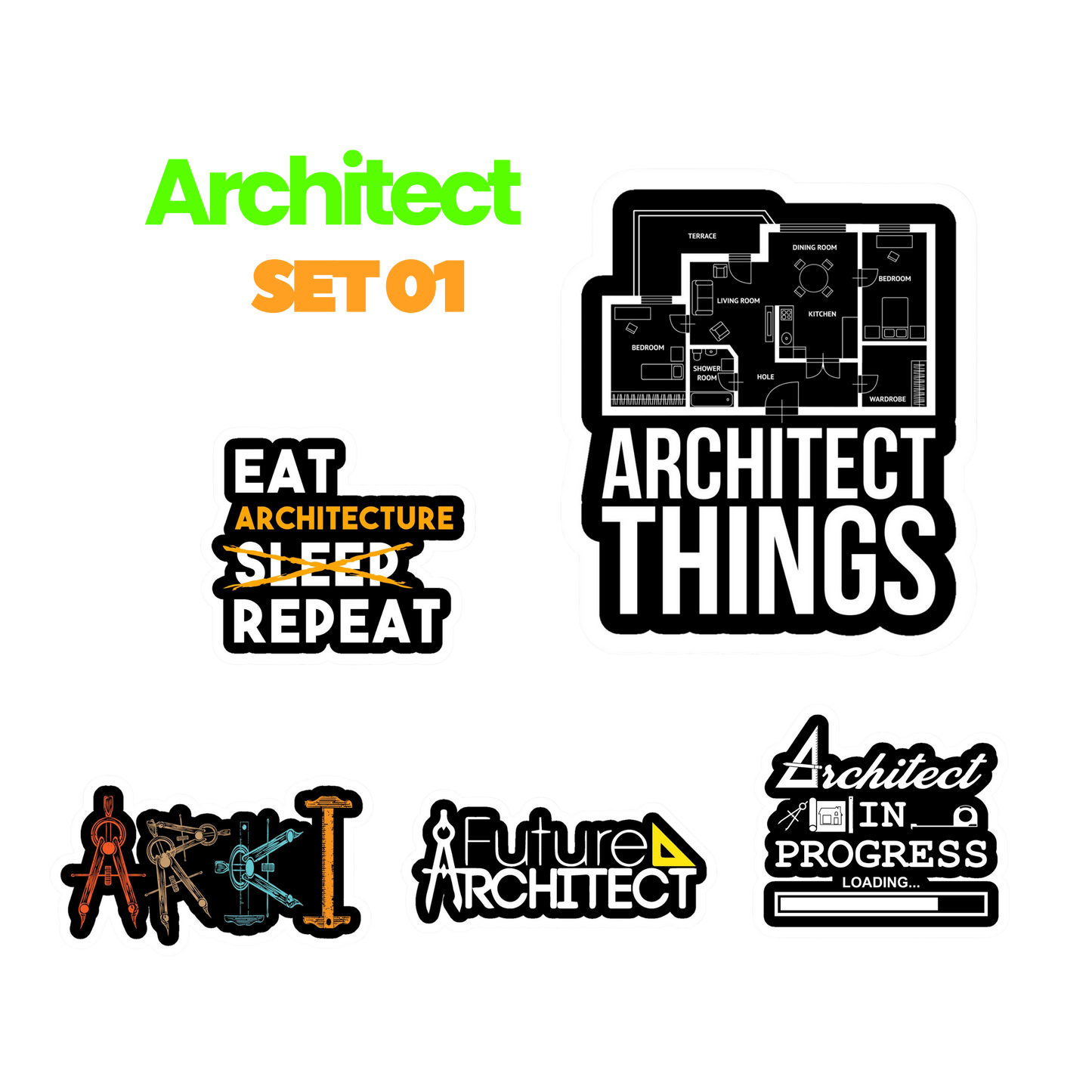 Architect Sticker Set 1 | Sticker | Architect