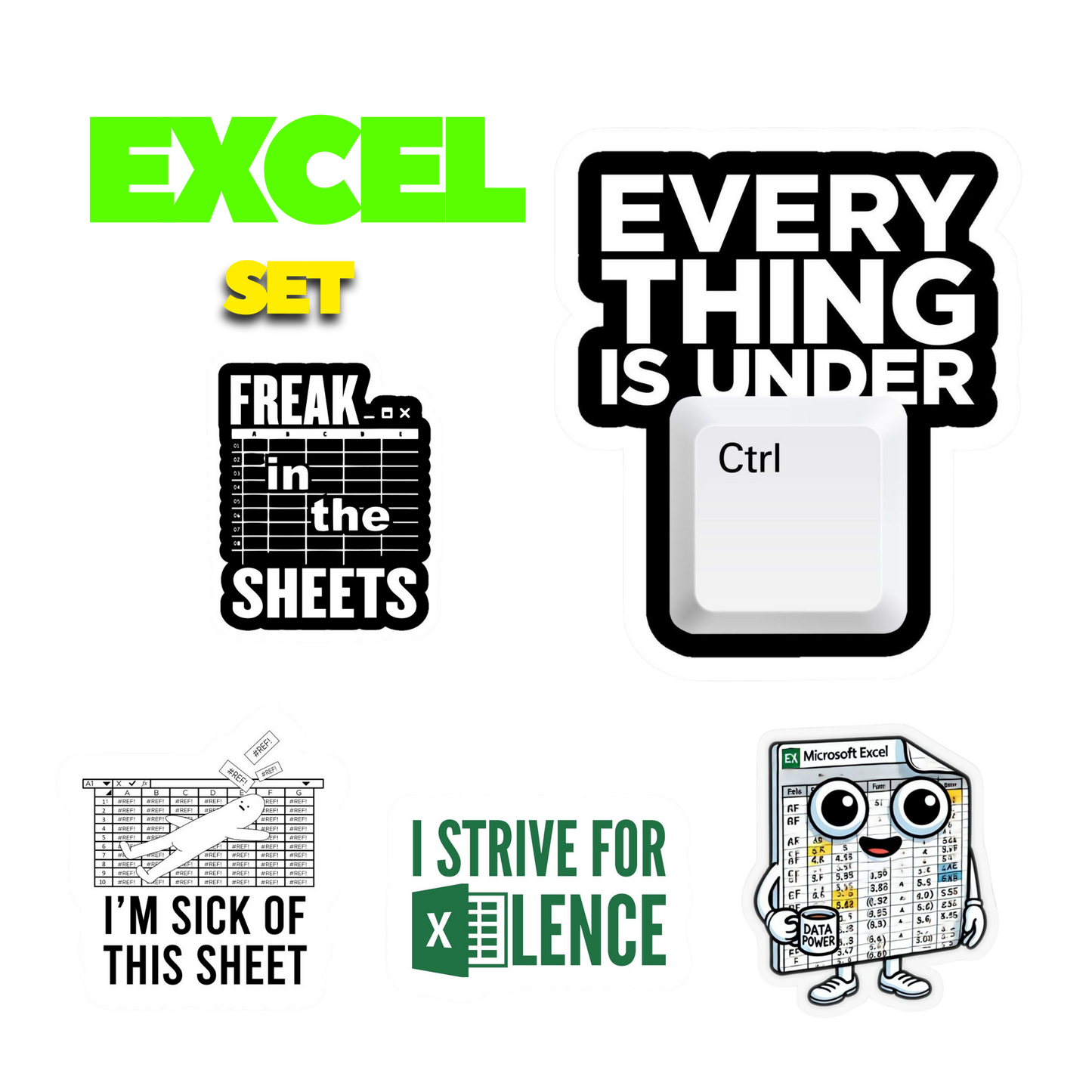 Excel Set |microsoft Excel | Profession | Customized Sticker BD