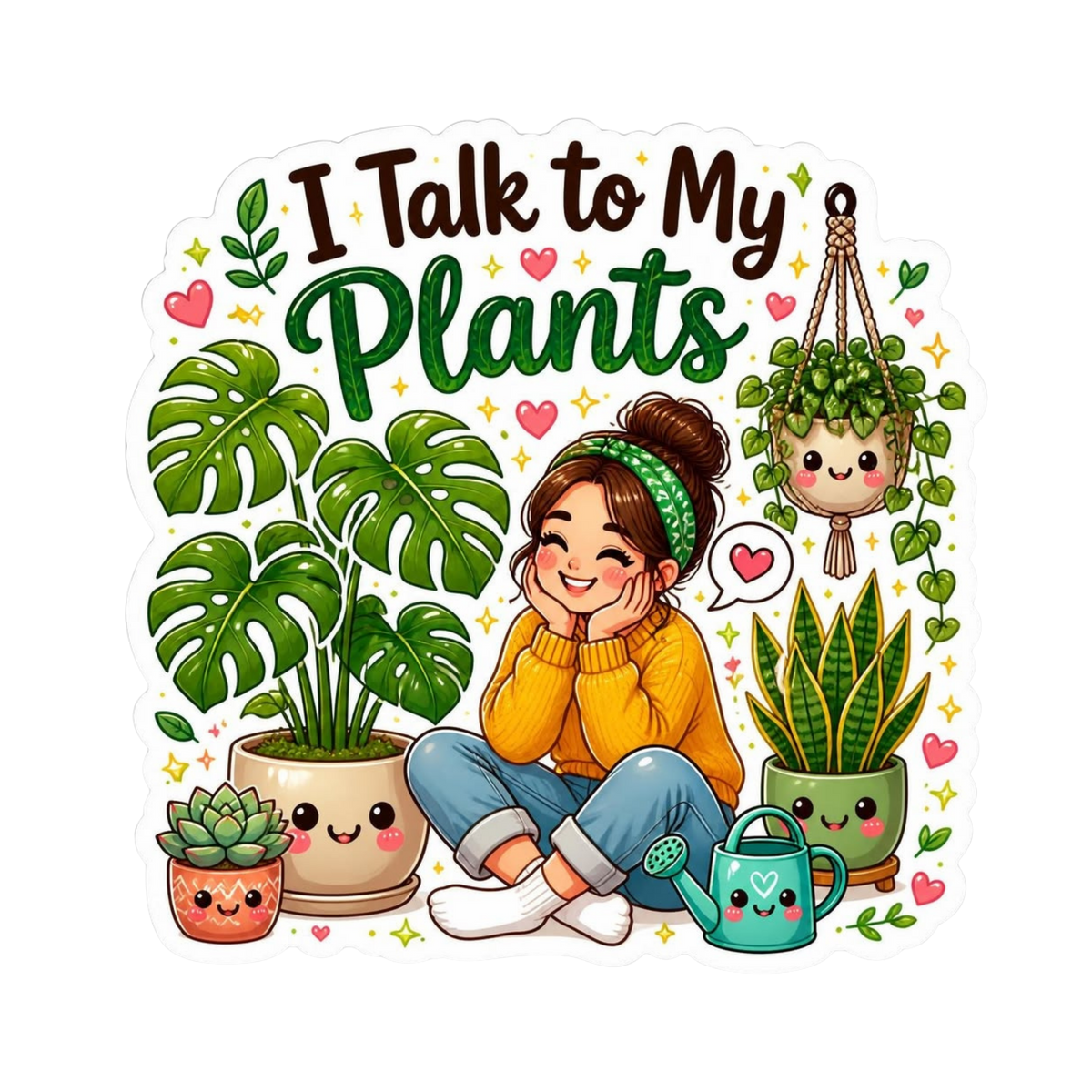 Talk to My Plants Sticker | Customized Sticker BD