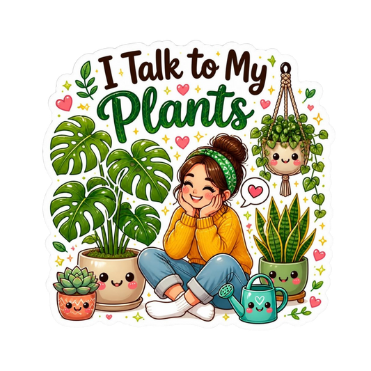 Talk to My Plants Sticker | Customized Sticker BD