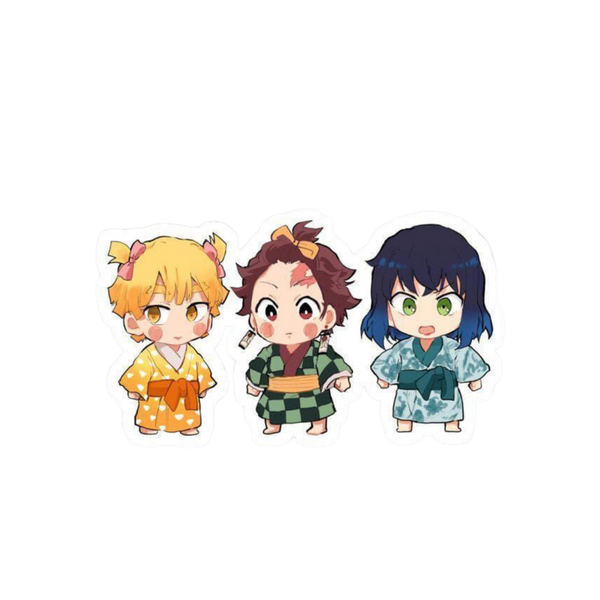 Tanjiro Zenitsu Inosuke Chibi | Demon Slayer | Customized Sticker BD