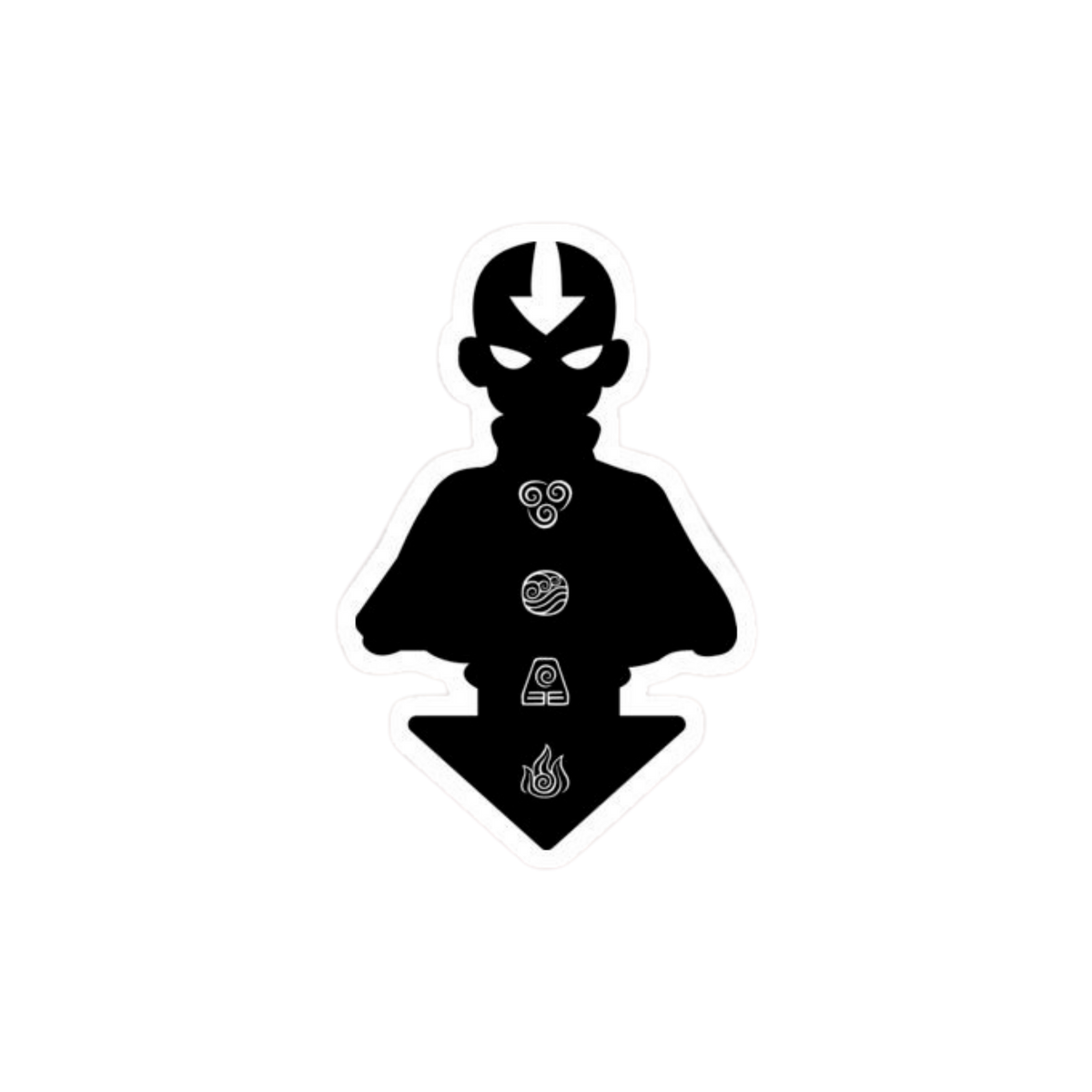 Avatar: The Last Airbender Aang Four Elements Sticker | Customized Sticker BD