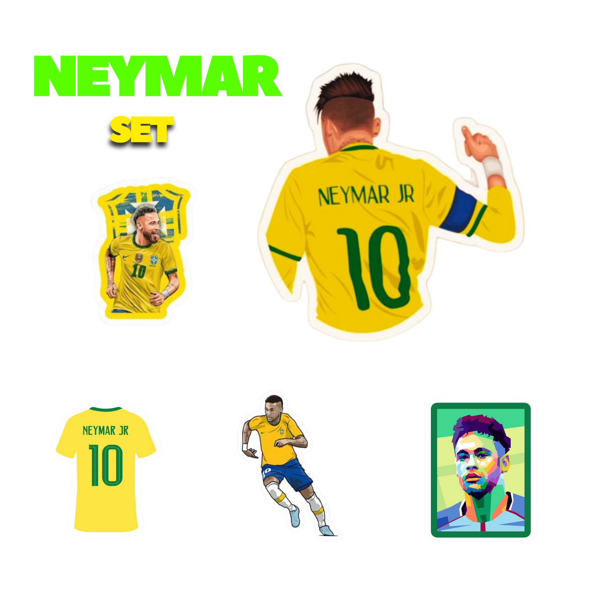 Neymar Sticker Set | FC Brazil | Customized Sticker BD
