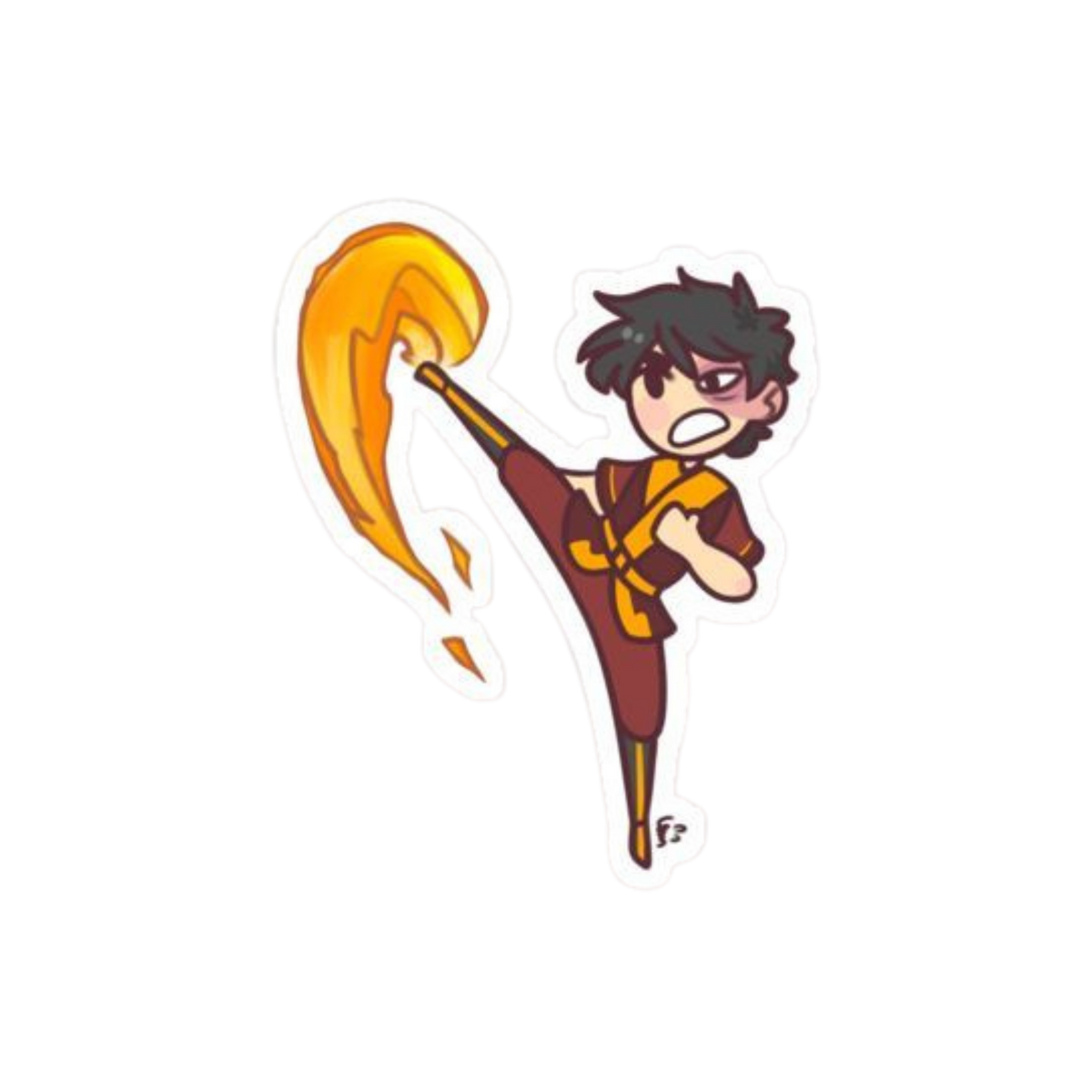 Avatar: The Last Airbender Zuko Firebending Kick Sticker | Customized Sticker BD