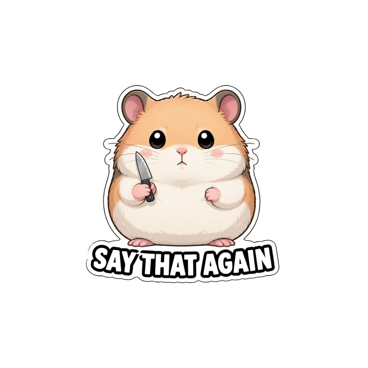 Say That Again Hamster Sticker | Attitude Sticker | Customized Sticker BD