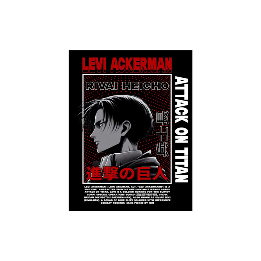 Levi Rivai Heicho Profile Poster Sticker | Attack on Titan | Anime Sticker