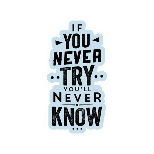 If You Never Try You'll Never Know | Motivation Sticker | Customized Sticker BD