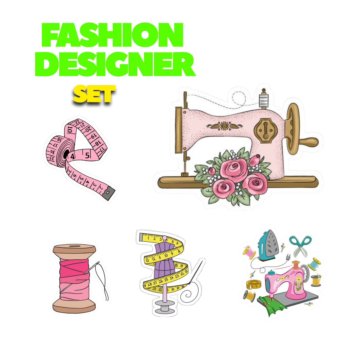 Fashin Designer sticker Set | Tailor | Customized Sticker BD