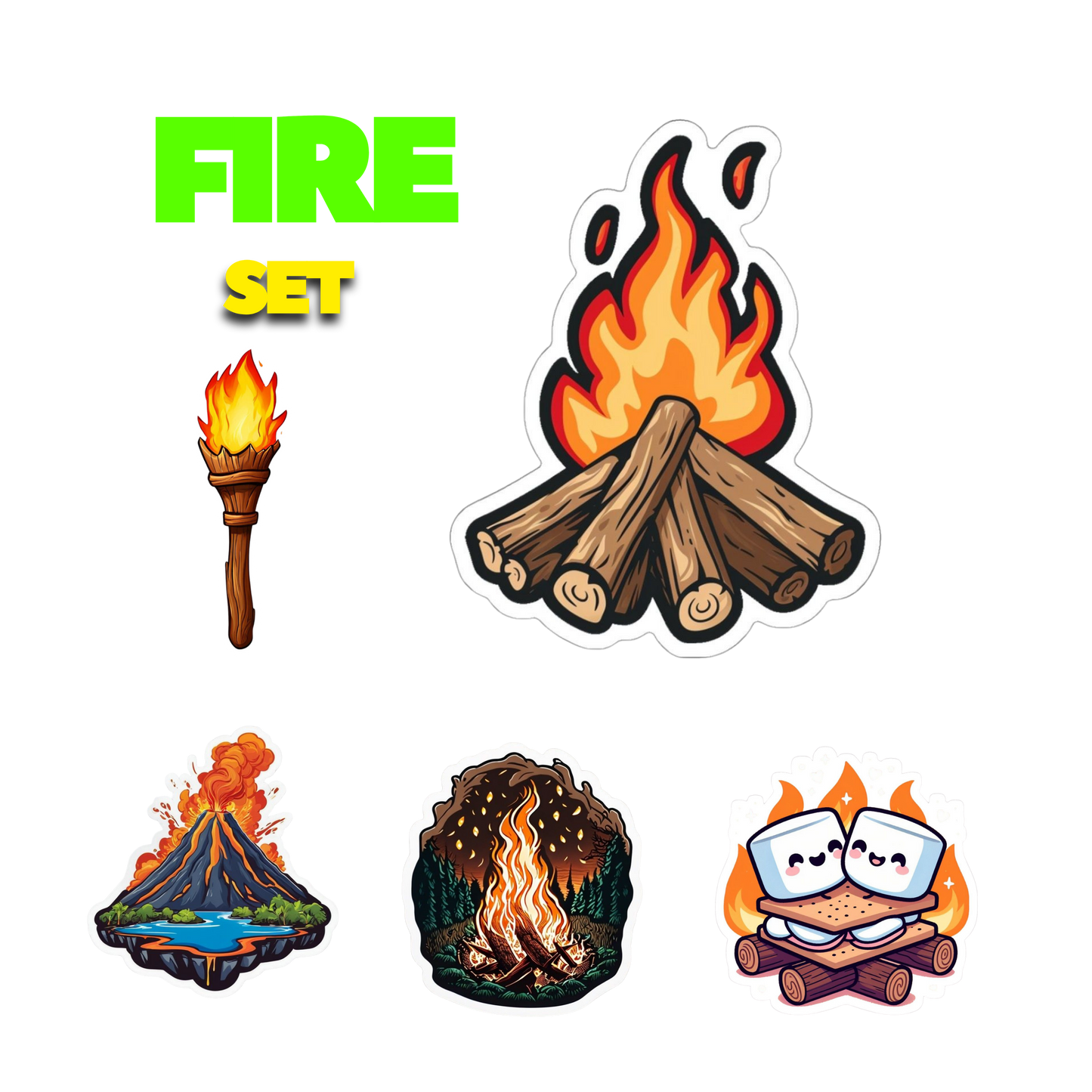 Fire sticker Set  | Customized Sticker BD
