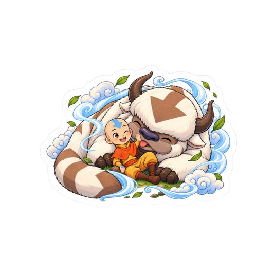 Avatar: The Last Airbender Aang and Appa Sticker | Customized Sticker BD