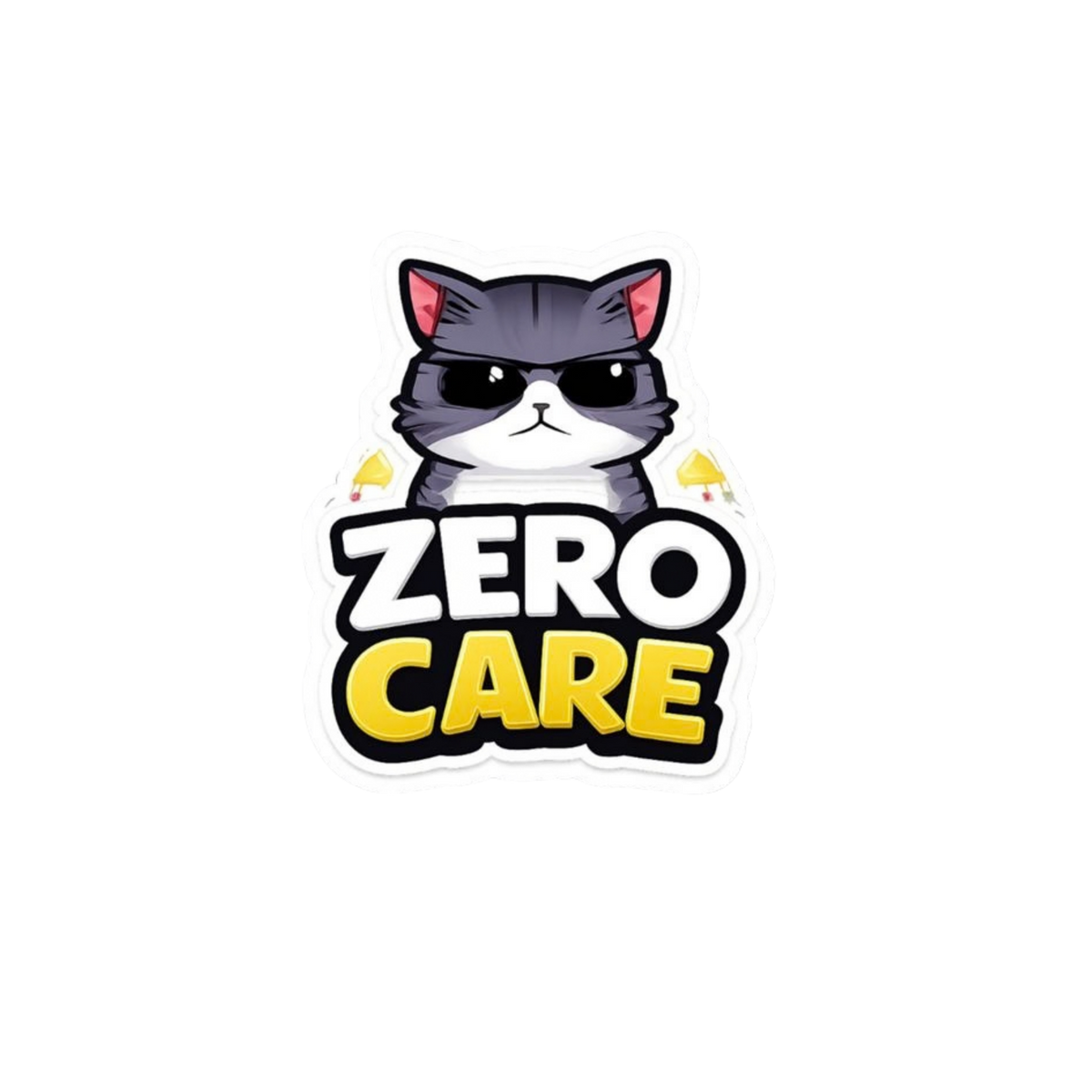 Zero Care Sunglasses Cat Sticker | Attitude Sticker | Customized Sticker BD