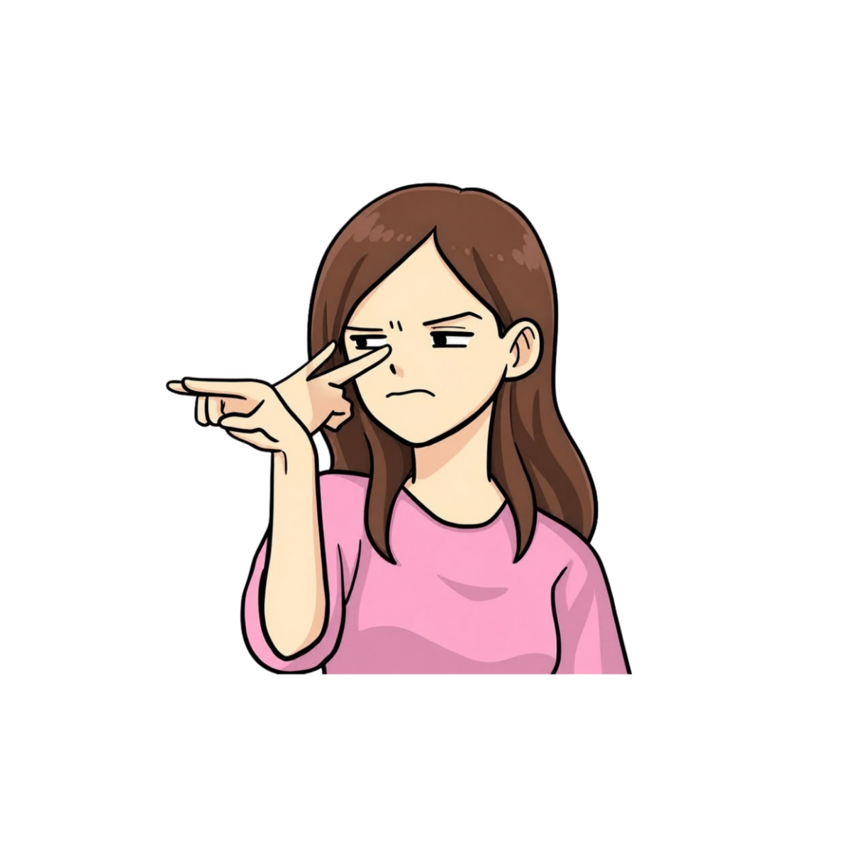 Annoyed Girl Pointing Sticker | Attitude Sticker | Customized Sticker BD