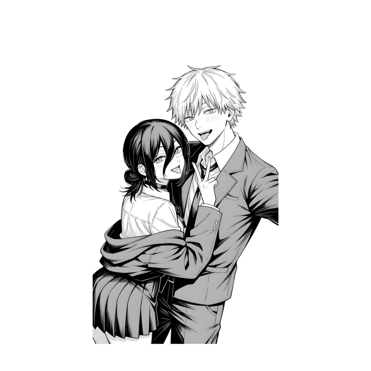 Denji & Himeno Sticker | Chainsaw Man Anime Sticker | Customized Sticker BD