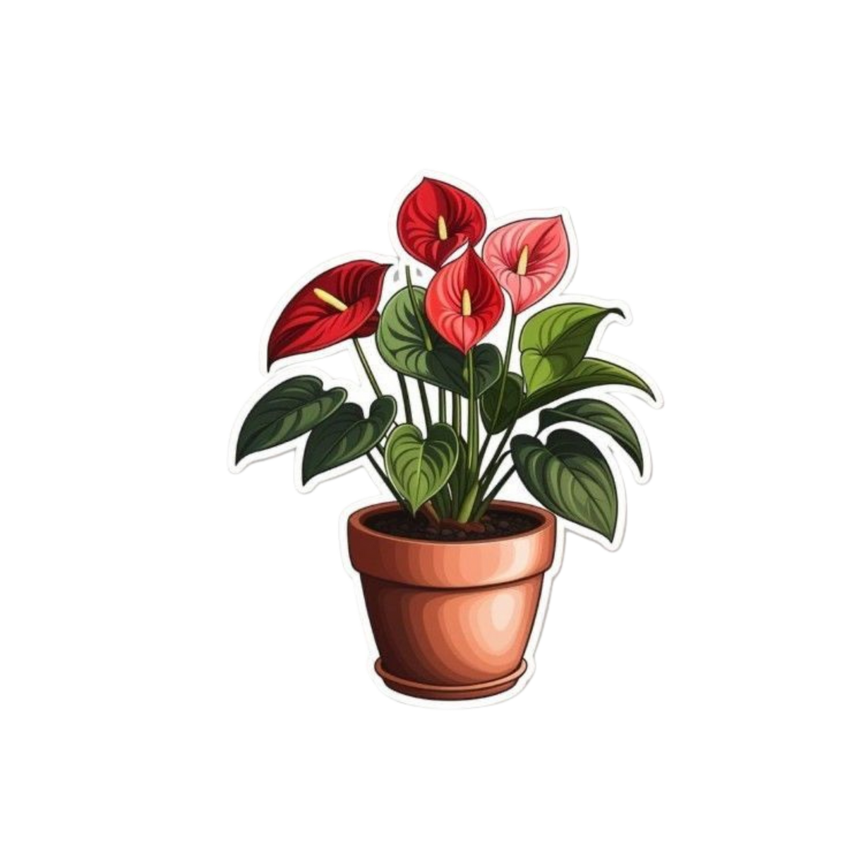 Red Anthurium Plant Sticker | Customized Sticker BD