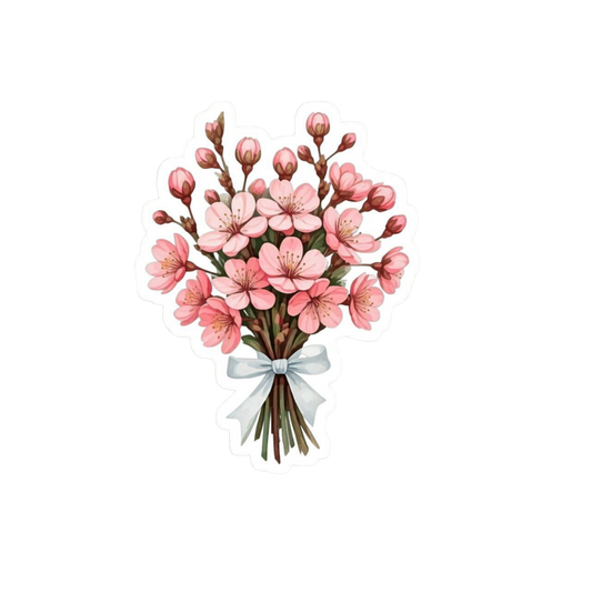 Pink Blossom Bouquet Sticker | Floral Flower Sticker BD