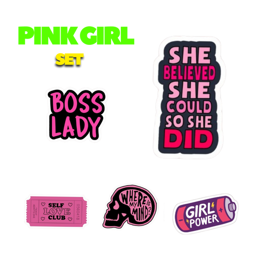 Pink Girl Sticker Set | Customized Sticker BD