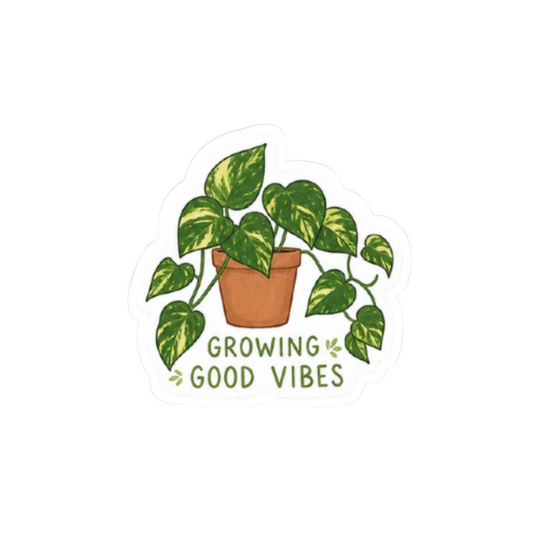 Growing Good Vibes Plant Sticker | Potted Plant Sticker BD