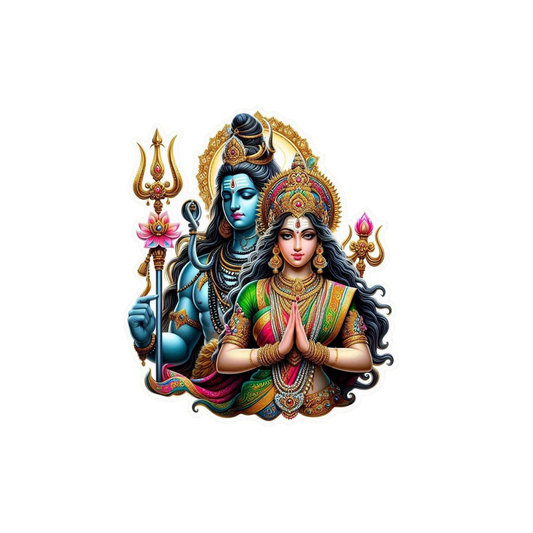 Shiva Parvati Premium Sticker | Om, Gods, Mantras & Spiritual Symbol | Customized Sticker BD