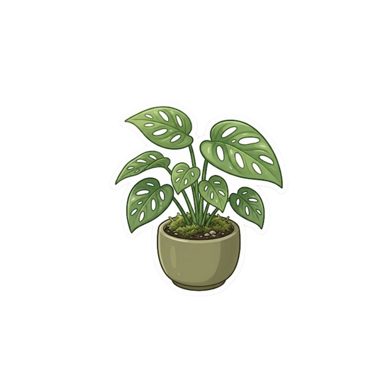 Mini Monstera Plant Sticker | Customized Sticker BD