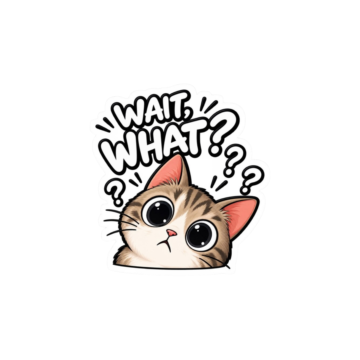 Wait What Cat Sticker | Attitude Sticker | Customized Sticker BD