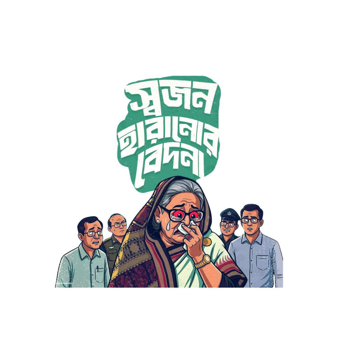 Sojon Haranor Bedona Bangla Cartoon Sticker | Customized Sticker BD