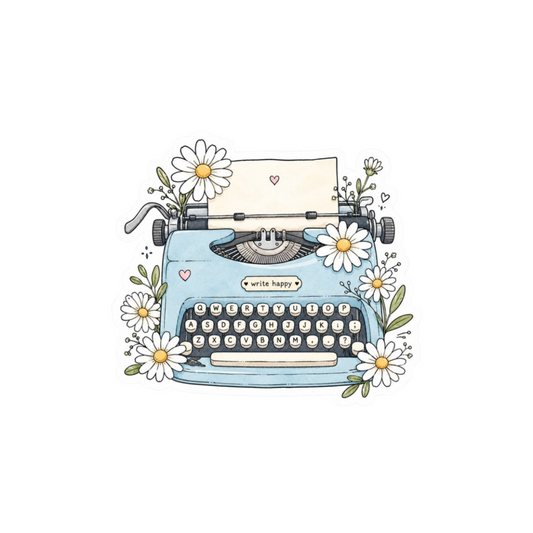 Floral Typewriter Sticker | Customized Sticker BD