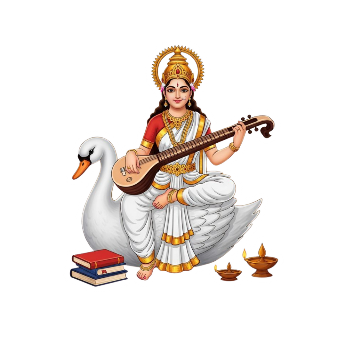 Goddess Saraswati Sticker | Om, Gods, Mantras & Spiritual Symbol | Customized Sticker BD