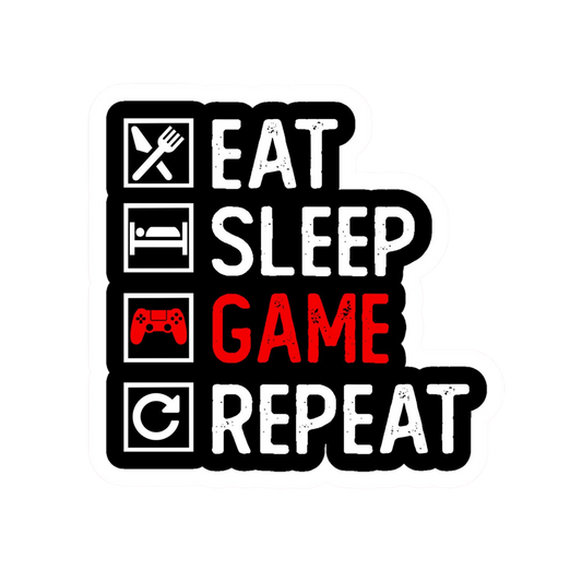 Game Sticker 23 | Eat Sleep Game Repeat | Customized Sticker BD