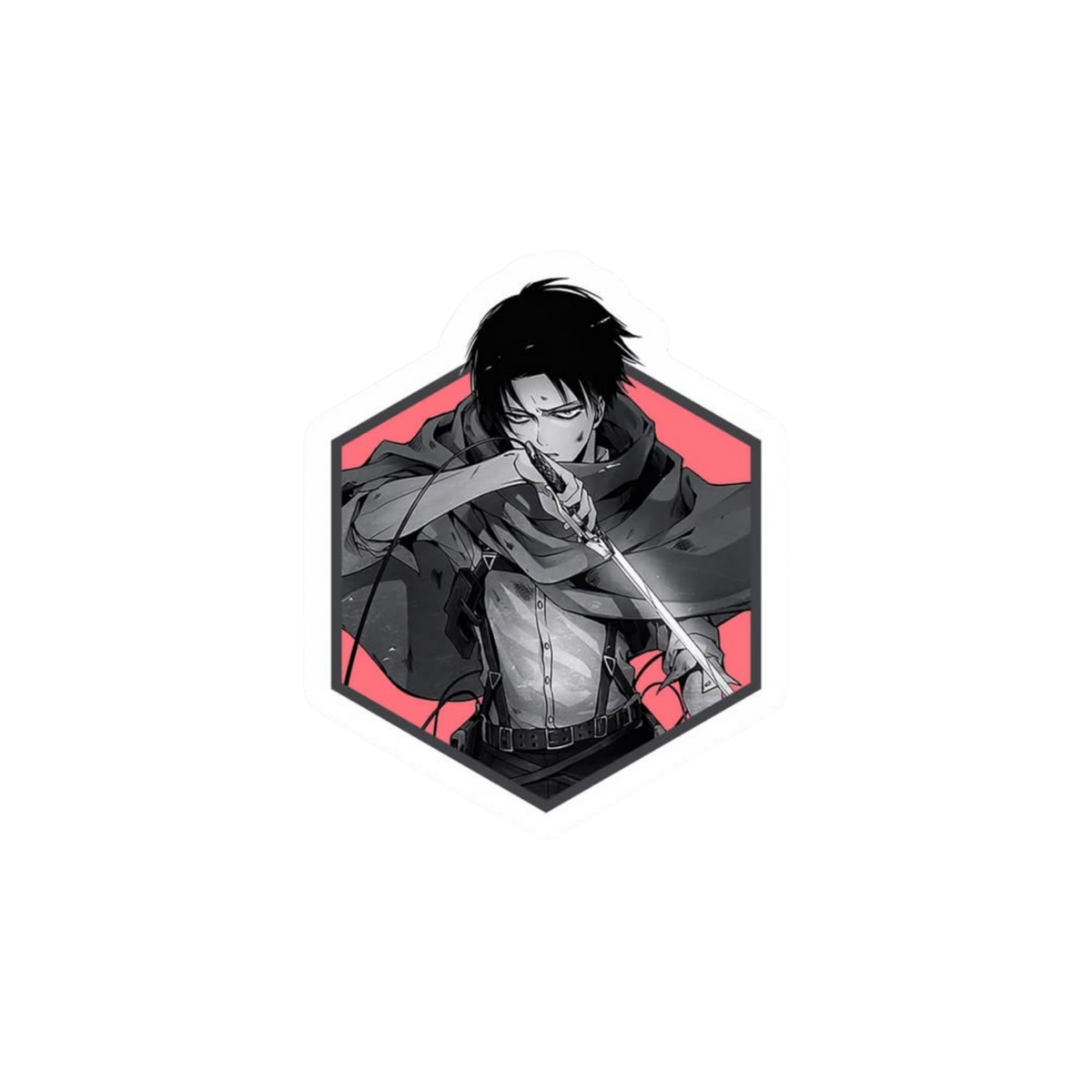 Levi Ackerman Hexagon Sticker | Attack on Titan | Anime Sticker