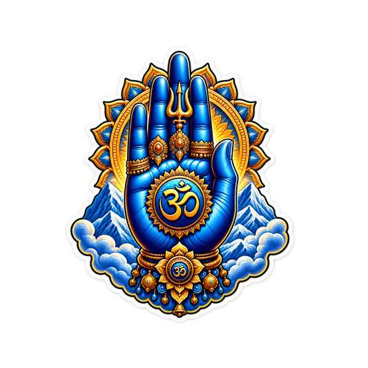 Lord Shiva Hand Trishul & Om Sticker | Om, Gods, Mantras & Spiritual Symbol | Customized Sticker BD