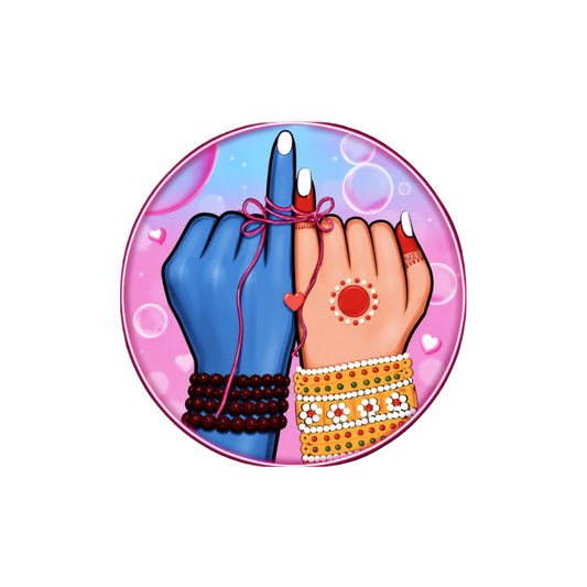 Radha Krishna Pinky Promise Love Sticker | Om, Gods, Mantras & Spiritual Symbol | Customized Sticker BD