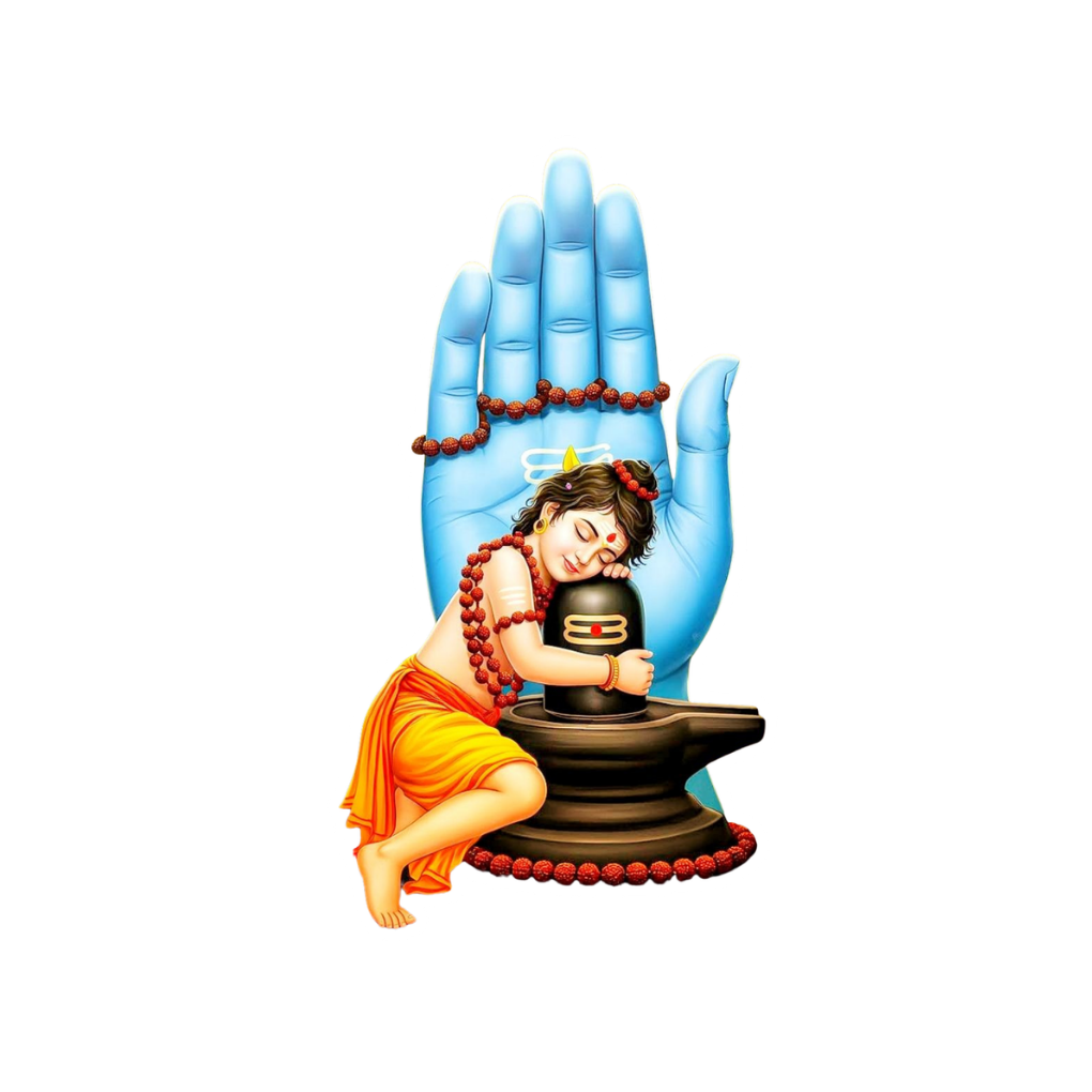 Baby Sleeping on Shivling & Lord Shiva Hand Sticker | Hindu God and Goddess Stickers | Customized Sticker BD
