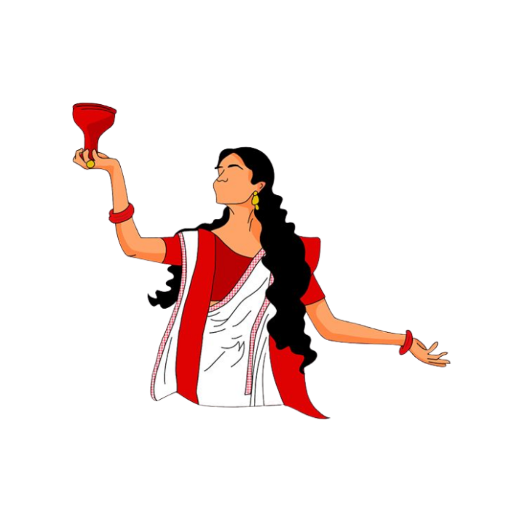 Bengali Woman Sindoor Khela Sticker | Durga Puja & Festival | Customized Sticker BD